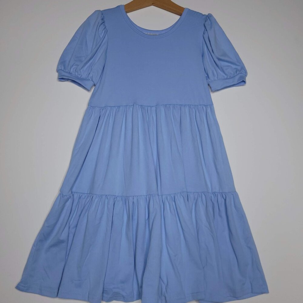 DotDotSmile Size 5/6 Tier Dress - NWT Solid Blue